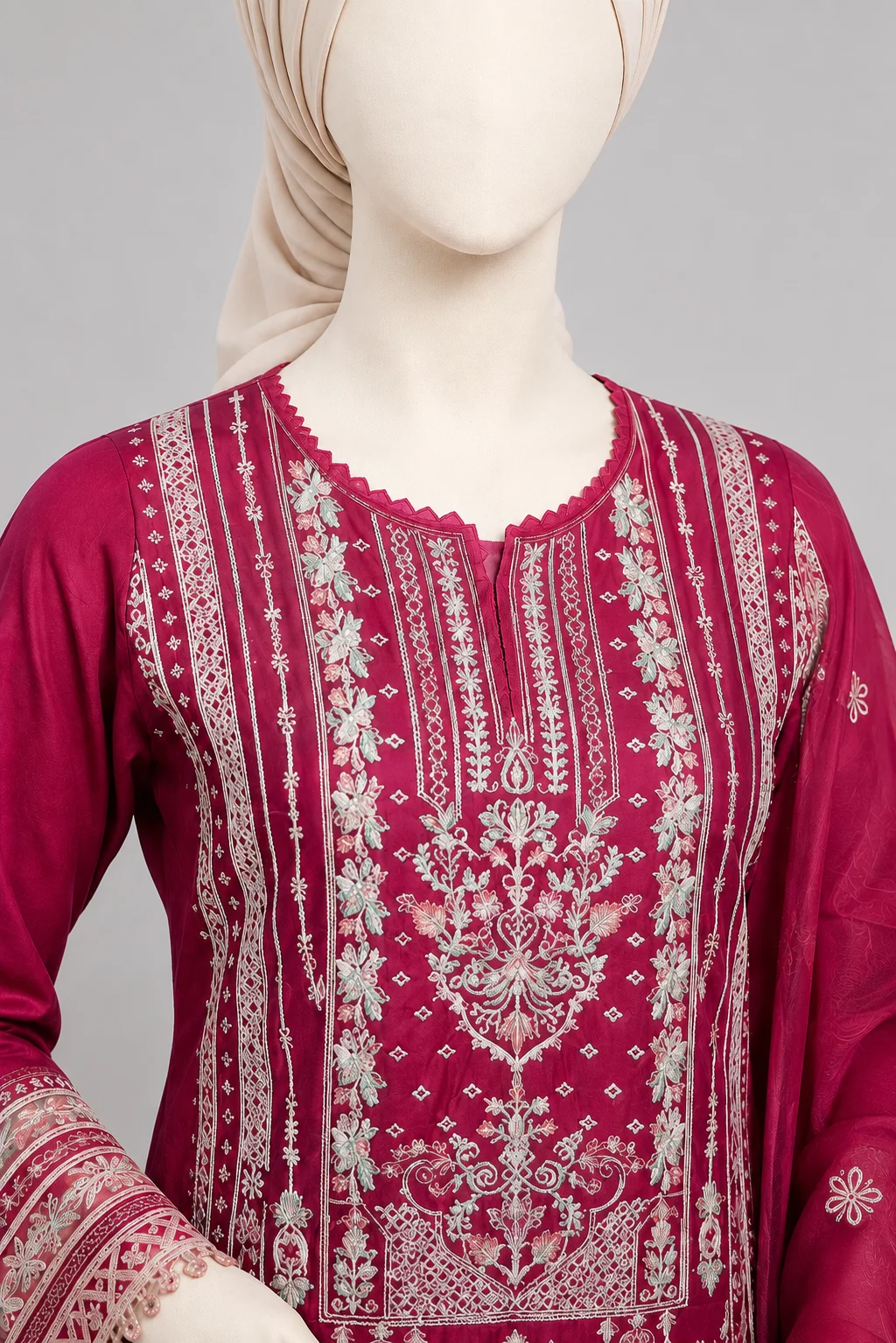 (CT-32) 3 Piece - Embroidered COTTON SUIT Hover