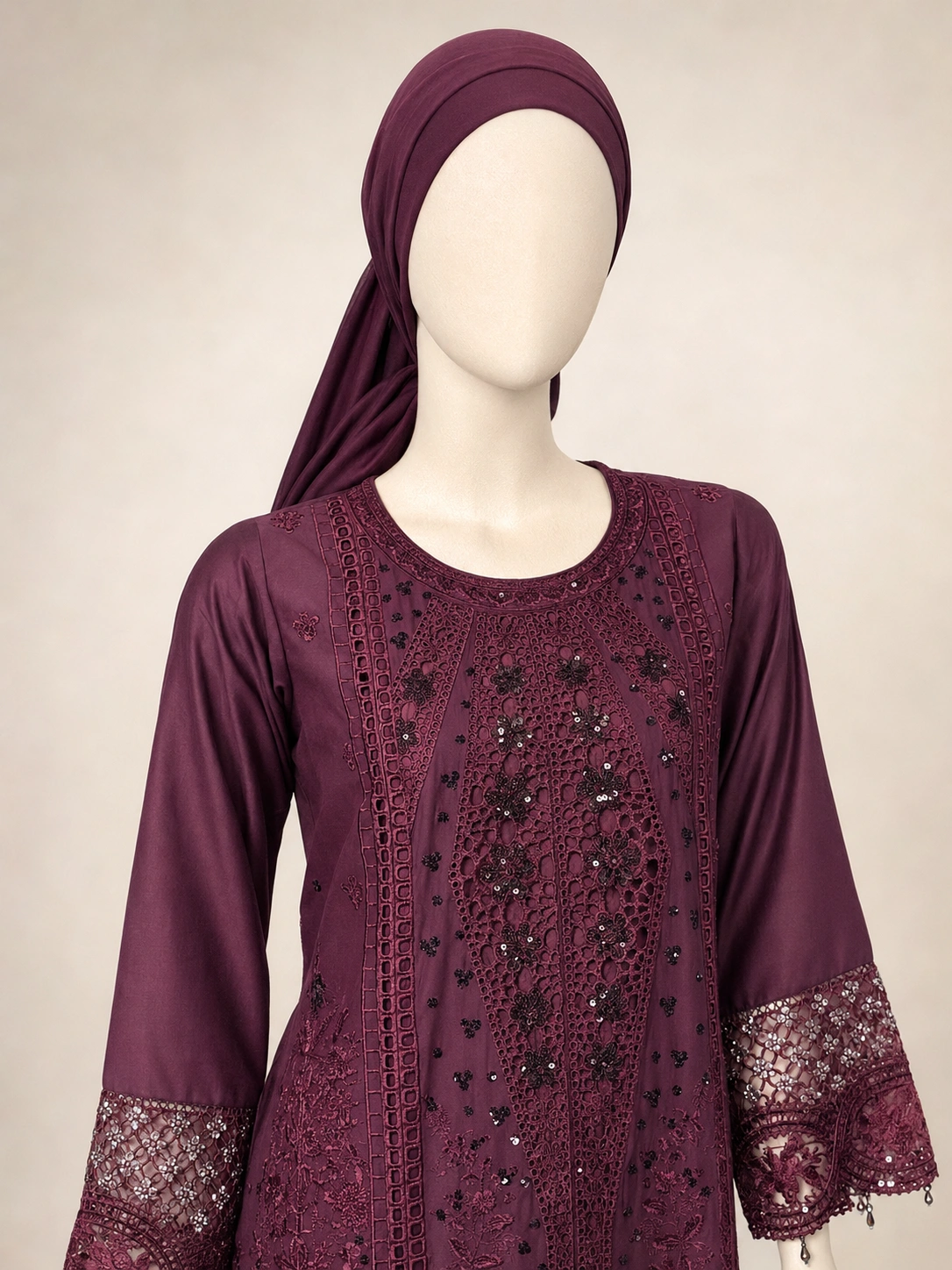 (ECO-30) 3 Piece - Embroidered COTTON SUIT Hover