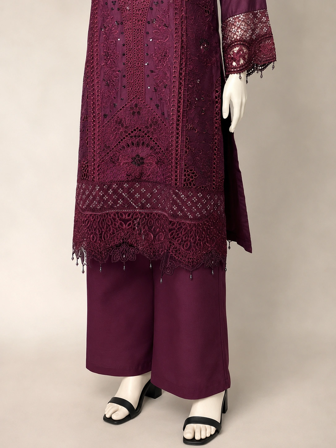 (ECO-30) 3 Piece - Embroidered COTTON SUIT - Image 3