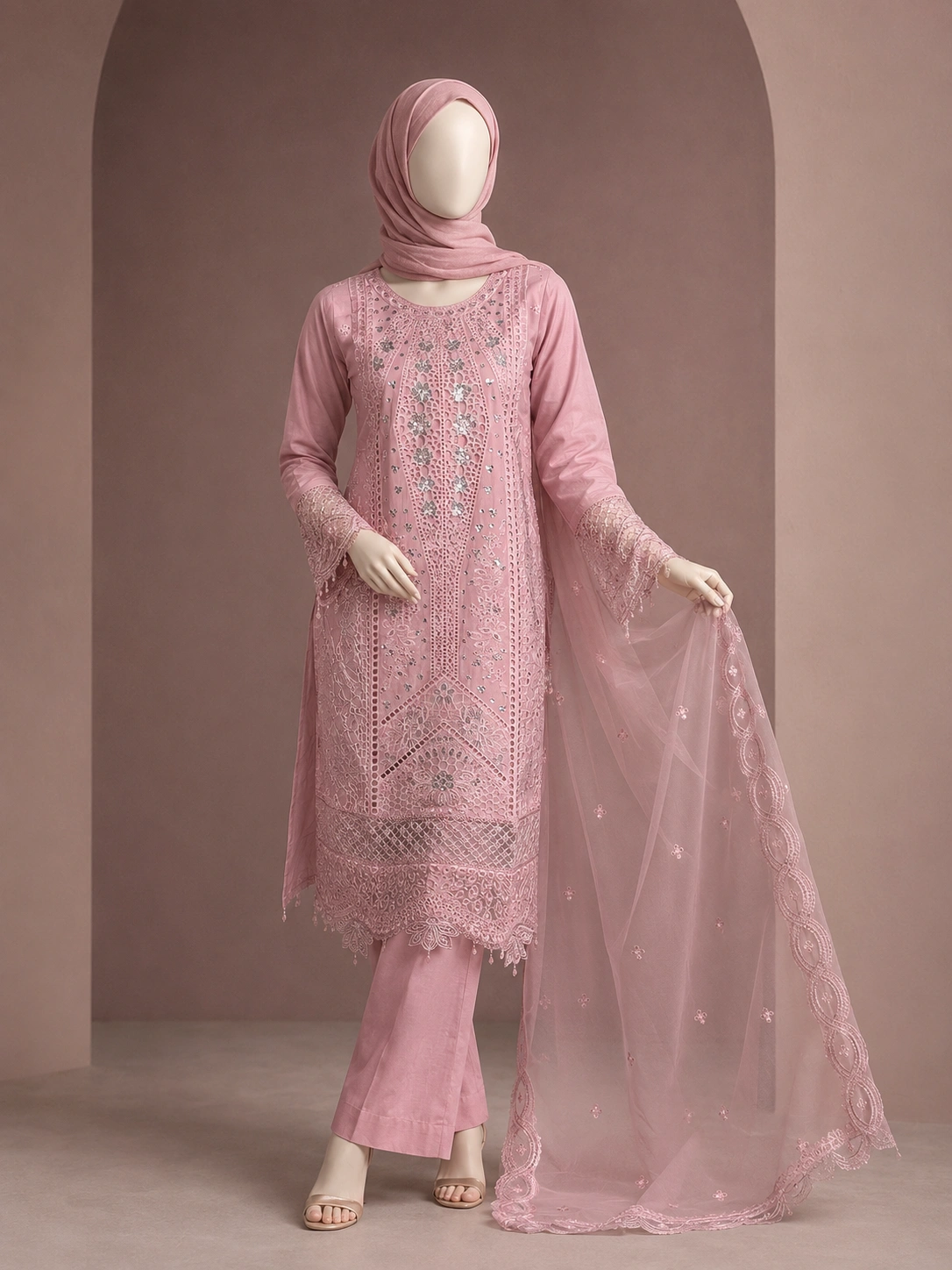 (ECO-30) 3 Piece - Embroidered COTTON SUIT