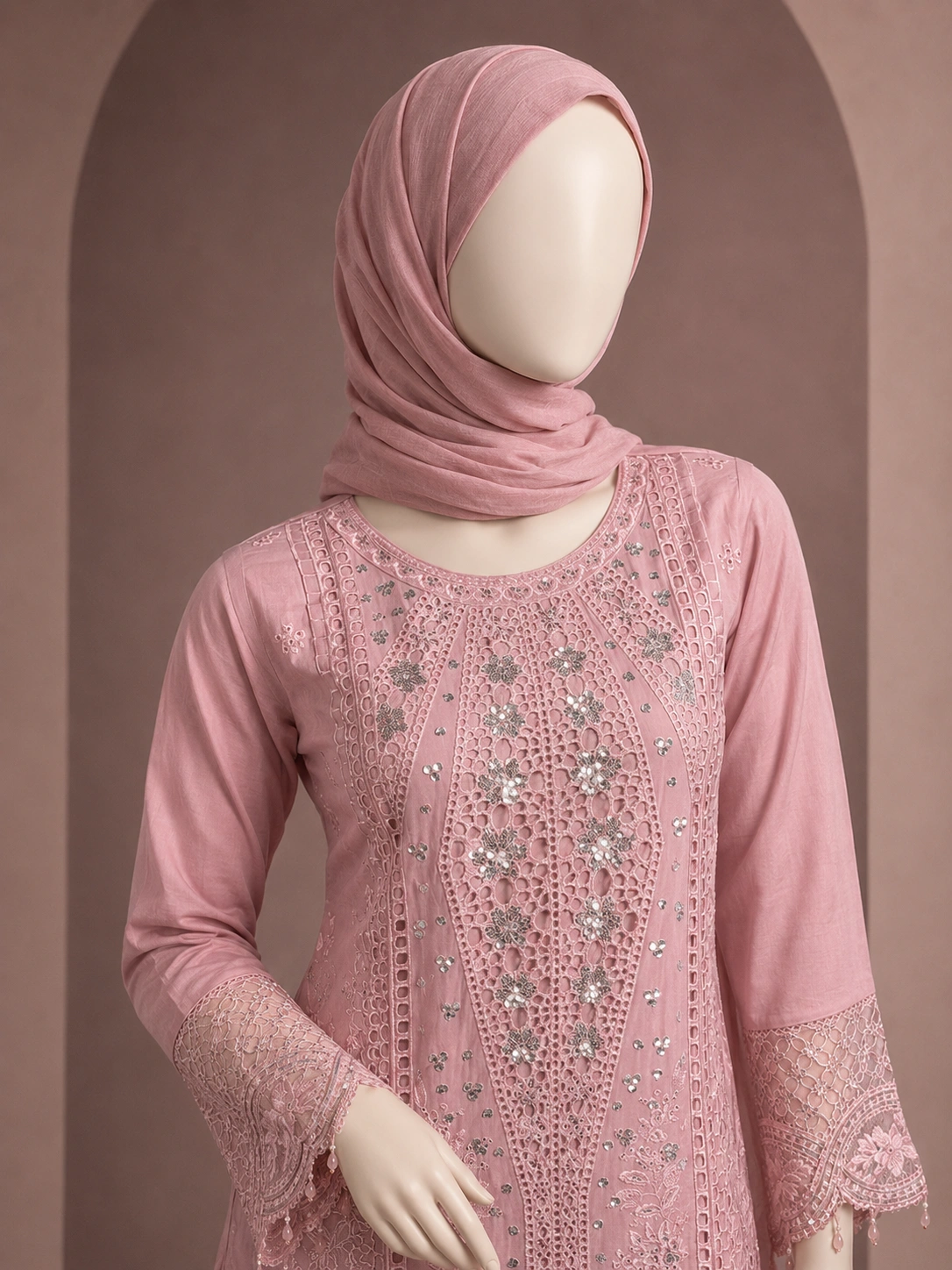 (ECO-30) 3 Piece - Embroidered COTTON SUIT Hover