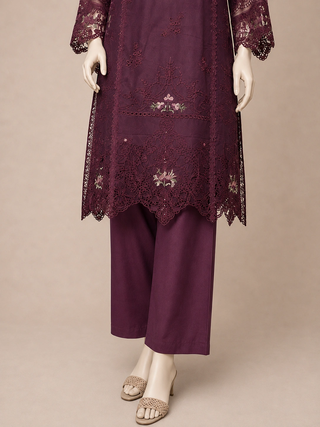 (ECO-06) 3 Piece - Embroidered COTTON SUIT - Image 3