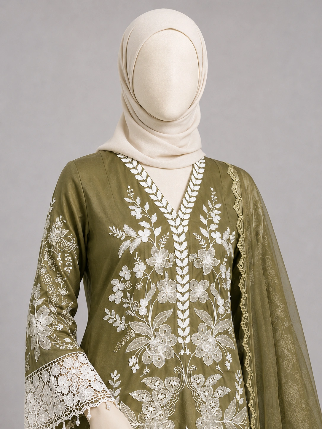 (CT-35) 3 Piece - Embroidered COTTON SUIT Hover