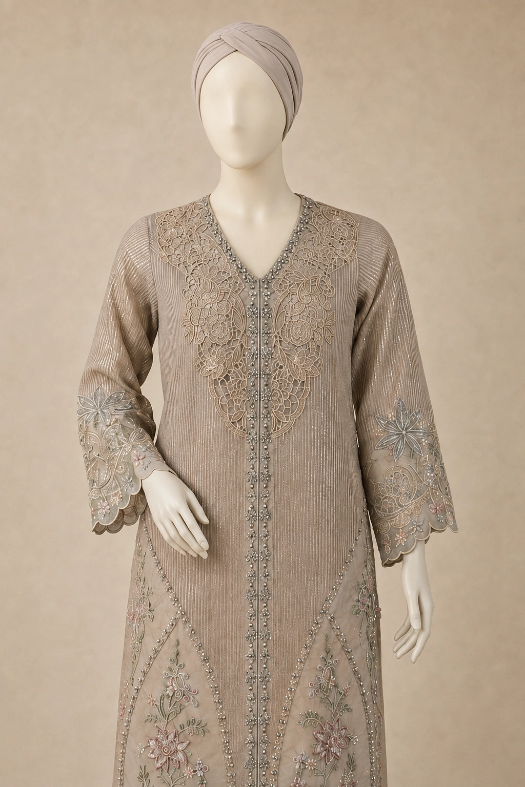 (F-38) 3 Piece - Embroidered ORGANZA SUIT - Image 3