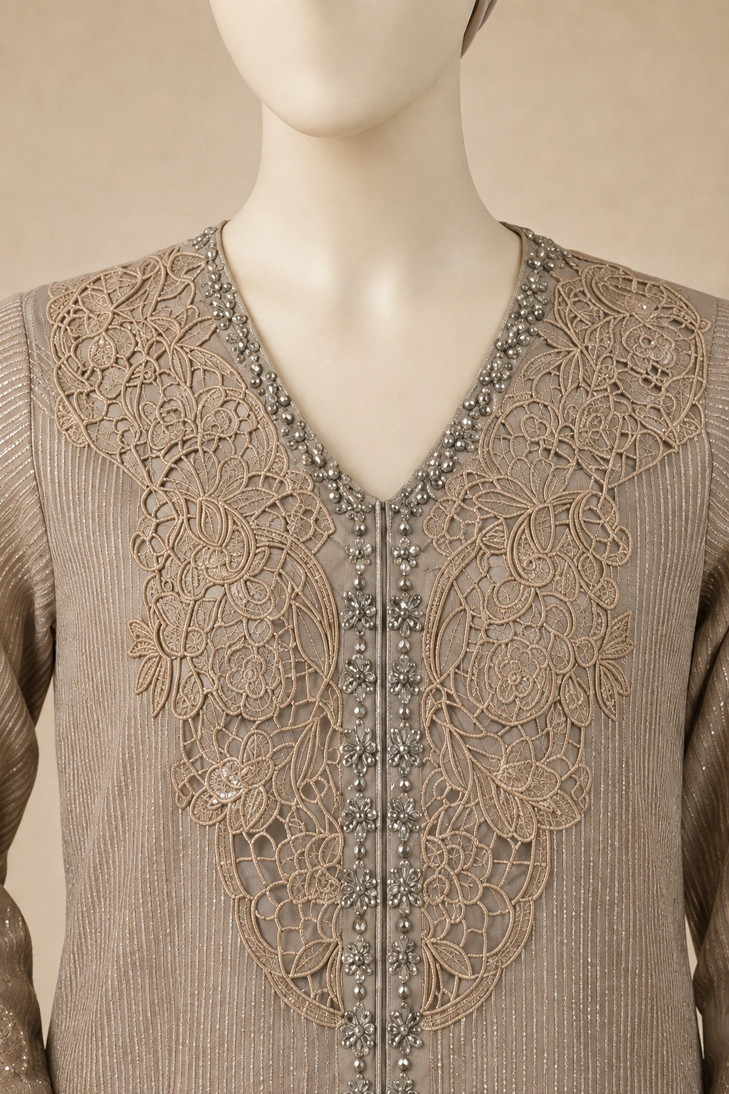 (F-38) 3 Piece - Embroidered ORGANZA SUIT Hover