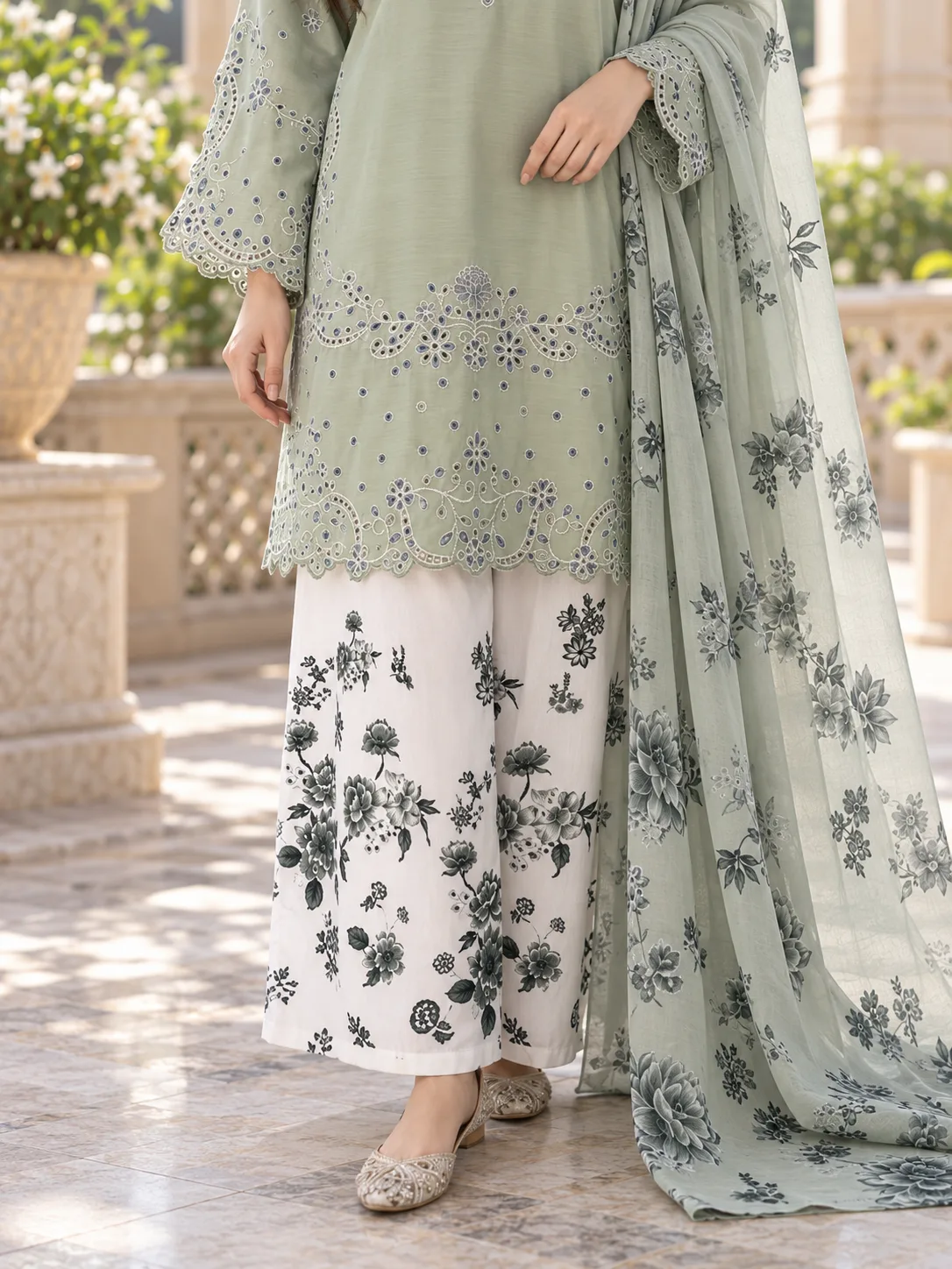 (ECO-13) 3 Piece - Embroidered VISCOS Suit - Image 3