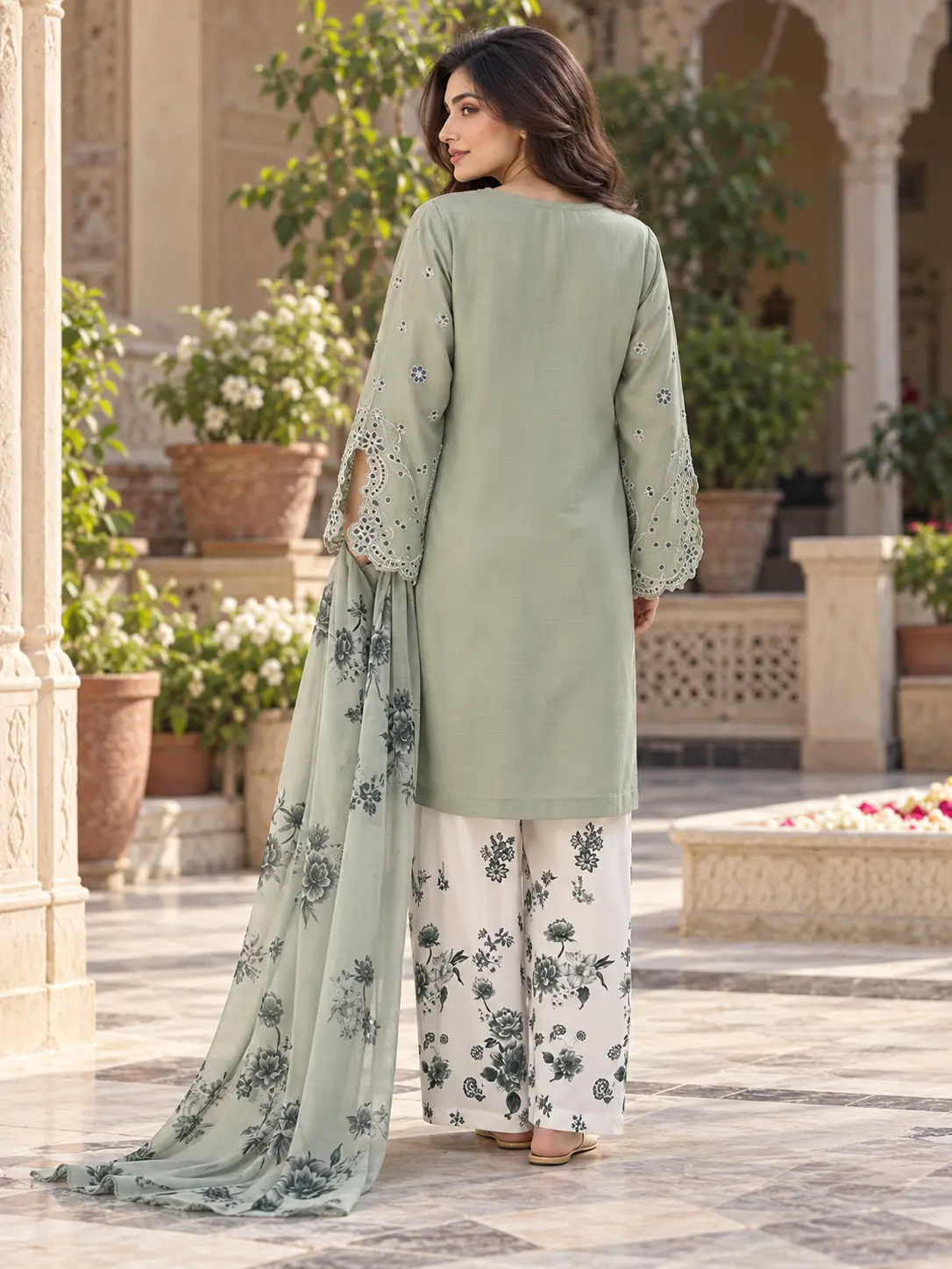 (ECO-13) 3 Piece - Embroidered VISCOS Suit - Image 6
