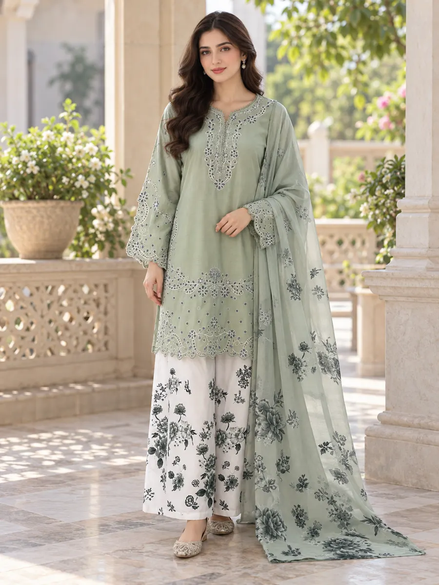 (ECO-13) 3 Piece - Embroidered VISCOS Suit